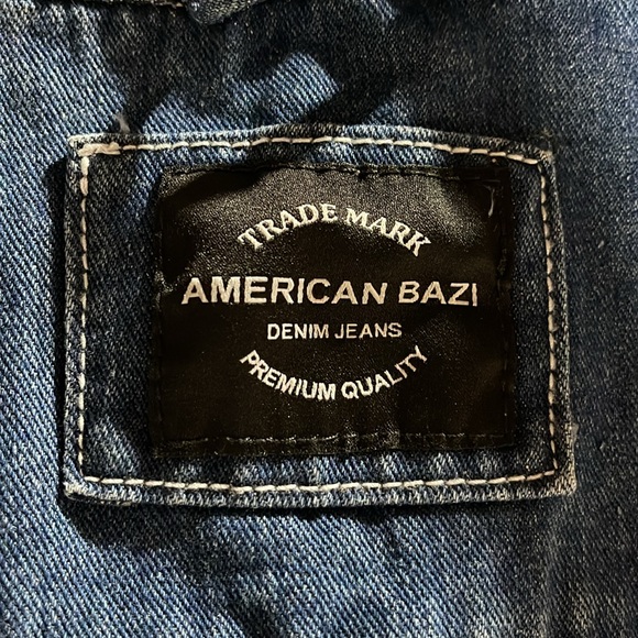 American Bazi long distressed jean jacket 2X - Picture 4 of 11